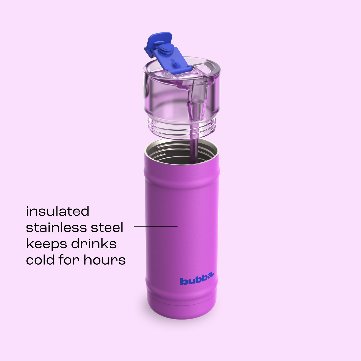 bubba 18 oz DualSip Insulated Stainless Steel Water Bottle - Mood Booster - US 9461